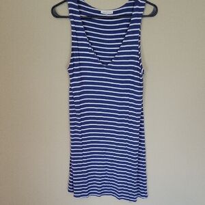 Copper Key Blue and White Striped Tank Top